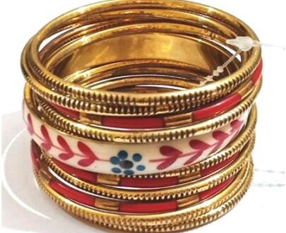 Bright Metal Bangles Set