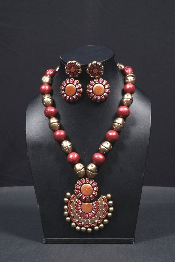 Terracotta Necklace and Earring Set
