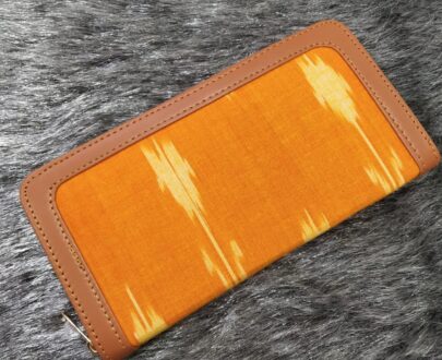 Ethnic Ikkat Wallet Purse in Yellow