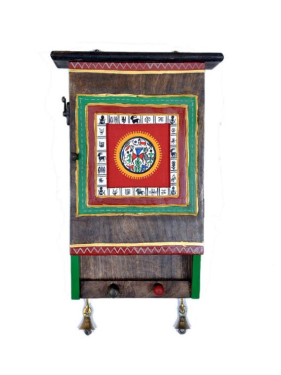 Ethnic Wood Hand Painted Warli Key Box