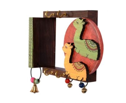 Hand Painted Wood Camel Design Key Holder