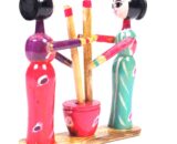 Channapatna Working ladies doll - oral ladies