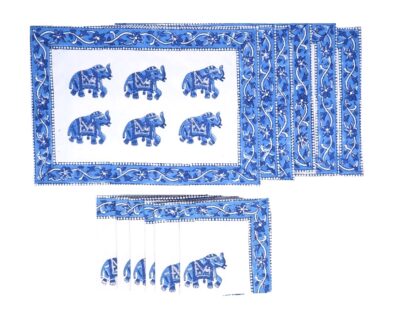 Block Print Table mat and napkins set