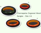 Channapatna engraved wood bangles size 2.4