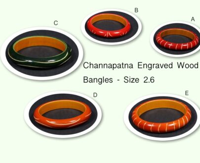 Channapatna engraved wood bangles size 2.6