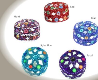 Decorative Bead Boxes with Mirror Work - Small