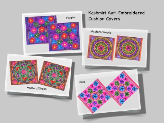 Kashmiri Aari Embroidered Cushion Covers