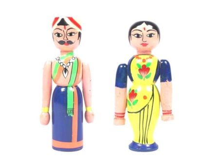 Channapatna Traditional Couple Doll in Blue