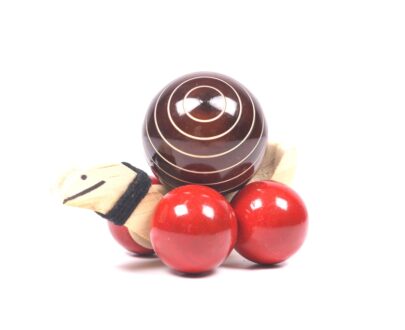 Channapatna Snail Toy in Brown and Orange