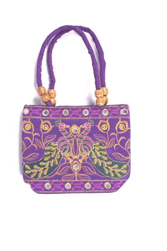 Kutch Embroidered Mini Handbags With Peacock Design