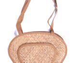 Bamboo Shoulder Bag With Inside And Outside Pouches