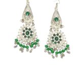 Afghani Metal Earrings in Green