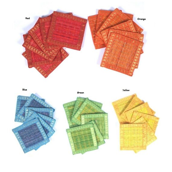 Handmade Kora Grass Coaster Set