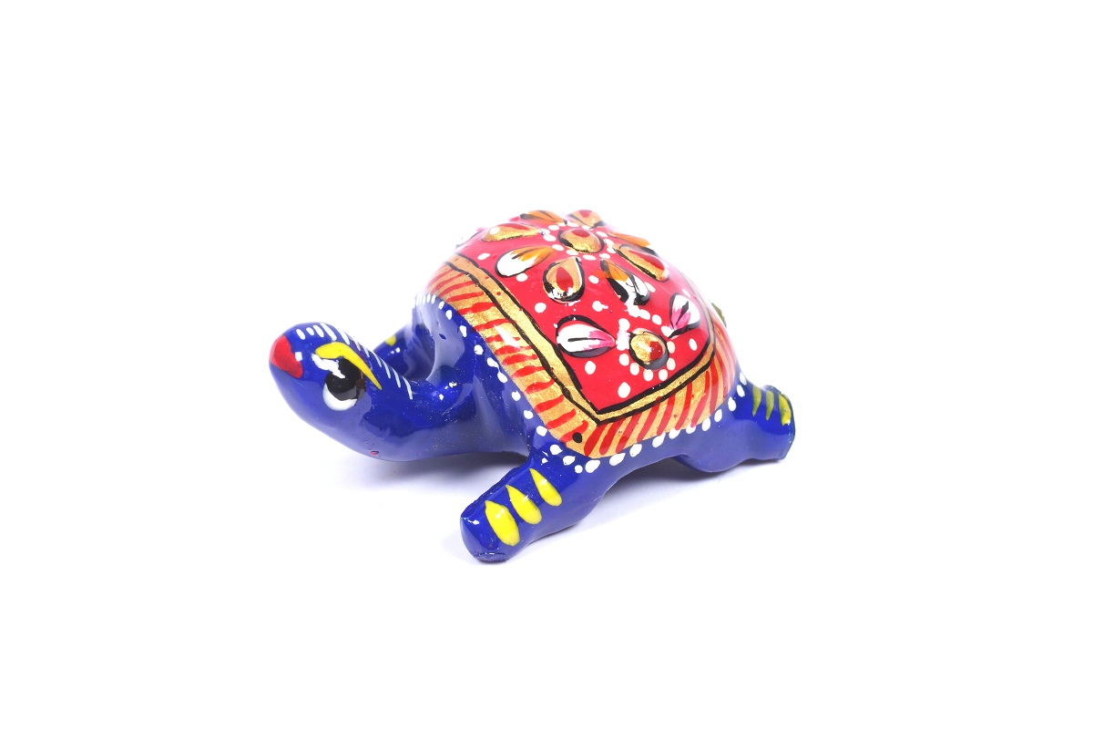 Hand Painted Meemakari Metal Mini Tortoice