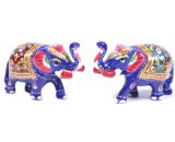 Hand Painted Meemakari Metal Elephant 2"