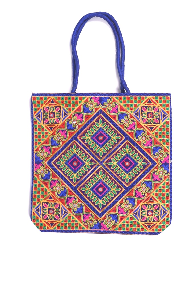Gujarat Embroidery Shoulder Bag Blue