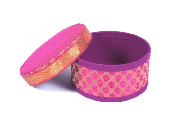 Handmade Brocade  Round Box