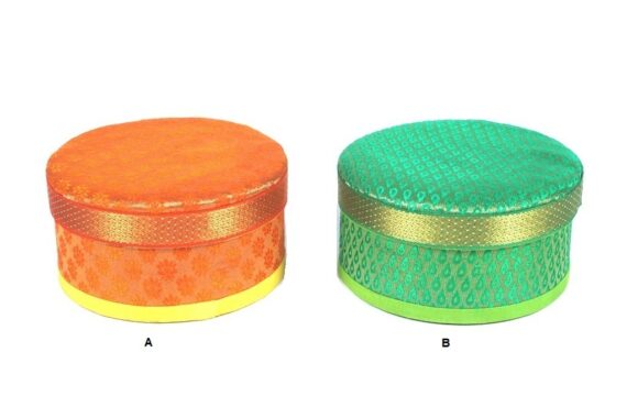 Handmade Brocade  Round Box
