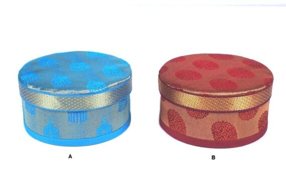 Handmade Brocade  Round Box